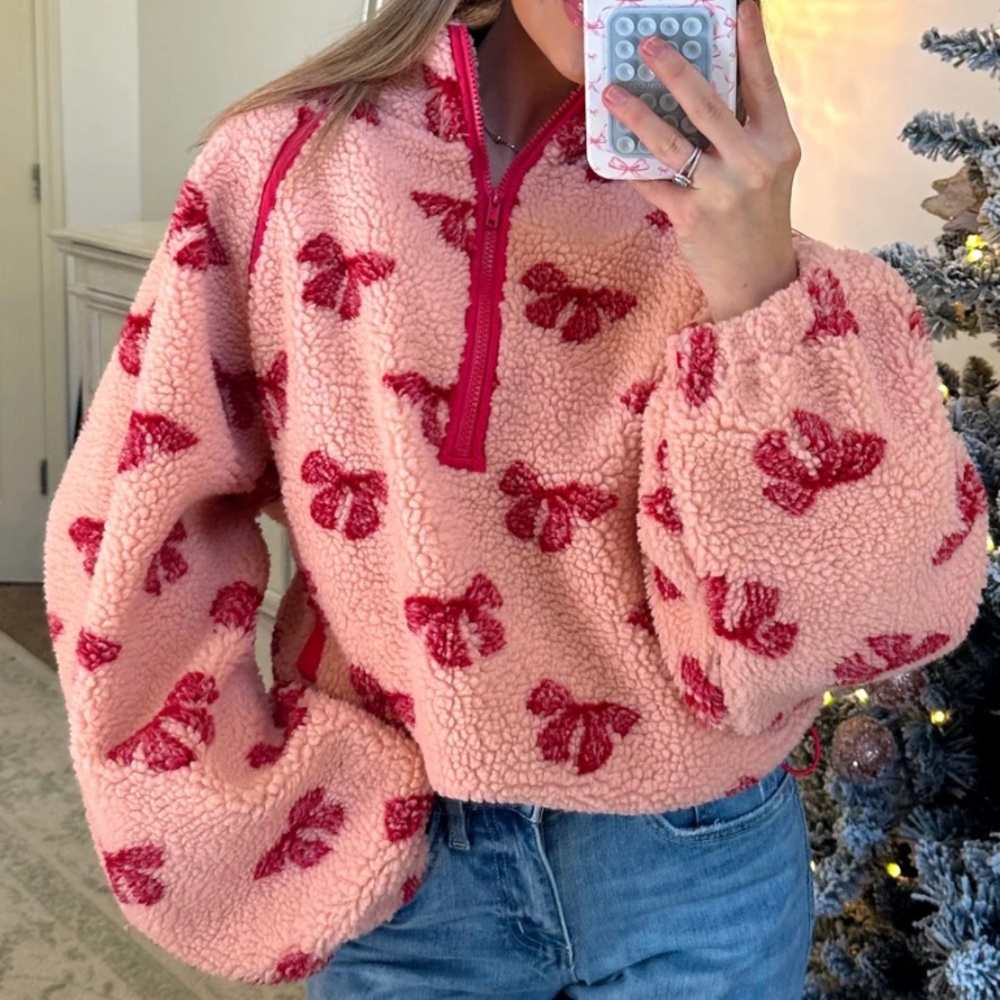 Bow Sherpa Half Zip Jacket
